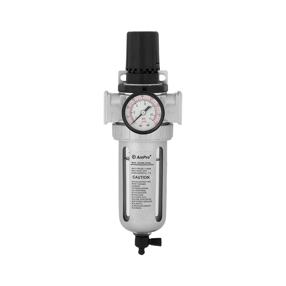 AmPro tryckluftsfilterregulator med mätare