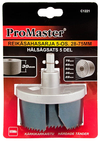 Hålsågssats 5-delar. 28-75 mm
